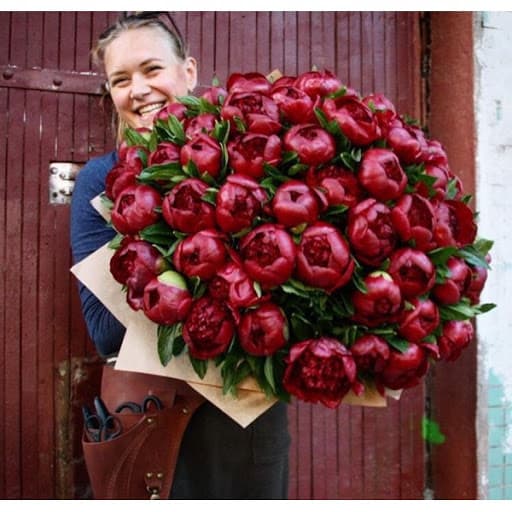 101 красный пион