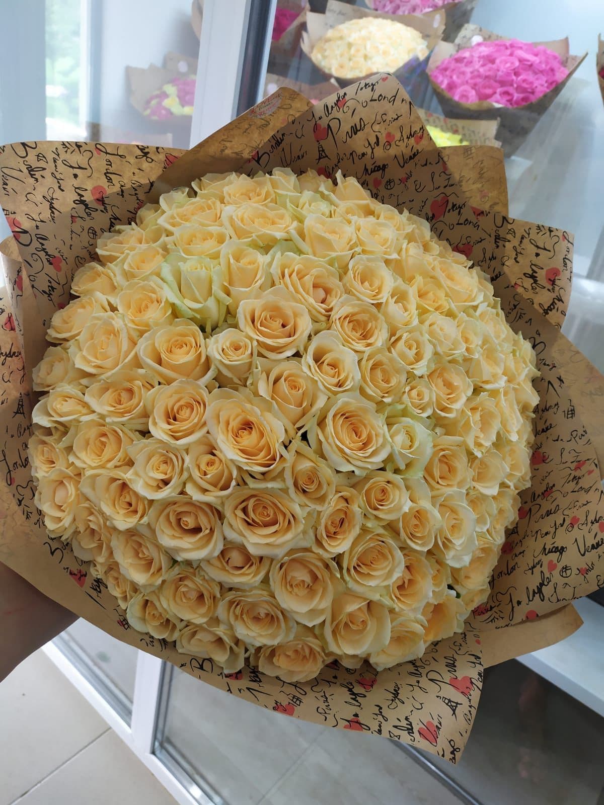 101 роза персиковая