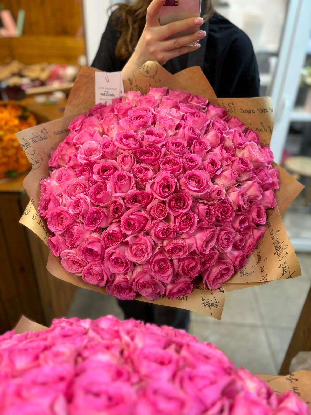 101 роза розовая — фото 2 — купить в Краснодаре — фото 2