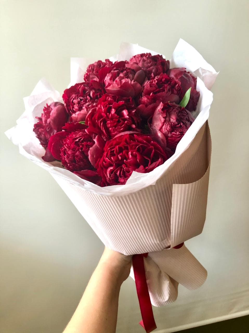 11 красных пионов "Red"