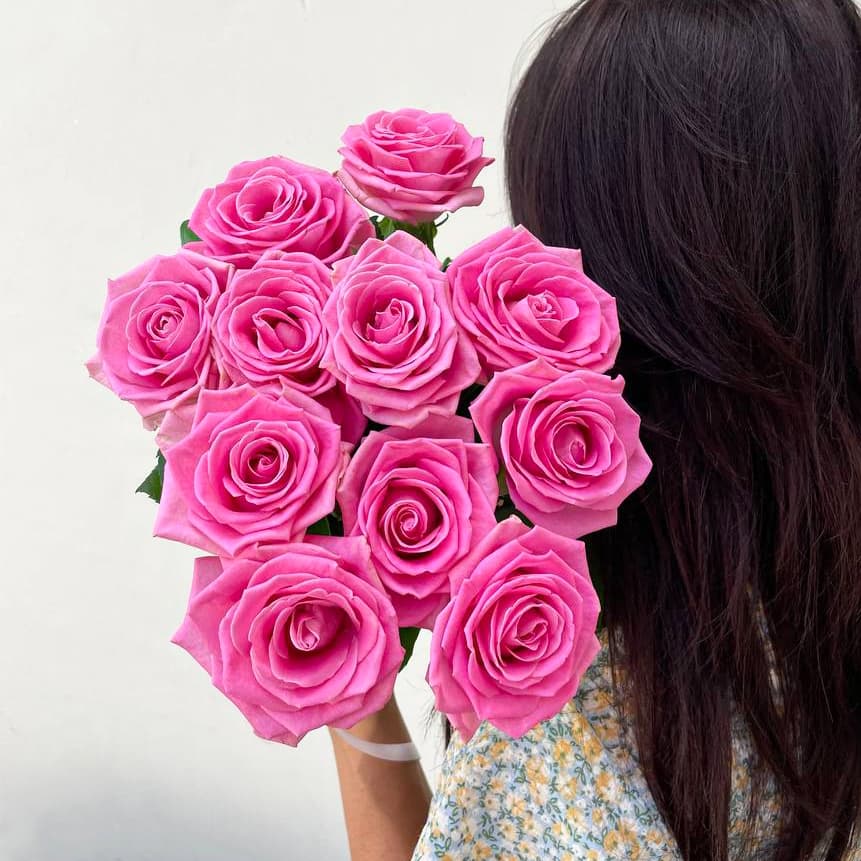 11 розовых роз — фото 4 — купить в Краснодаре — фото 4