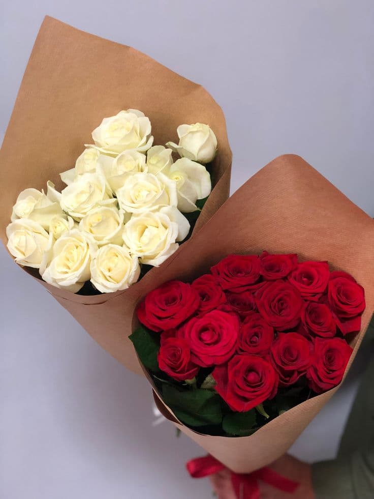 15 красных роз (цвет на выбор) — фото 1 — купить в Краснодаре