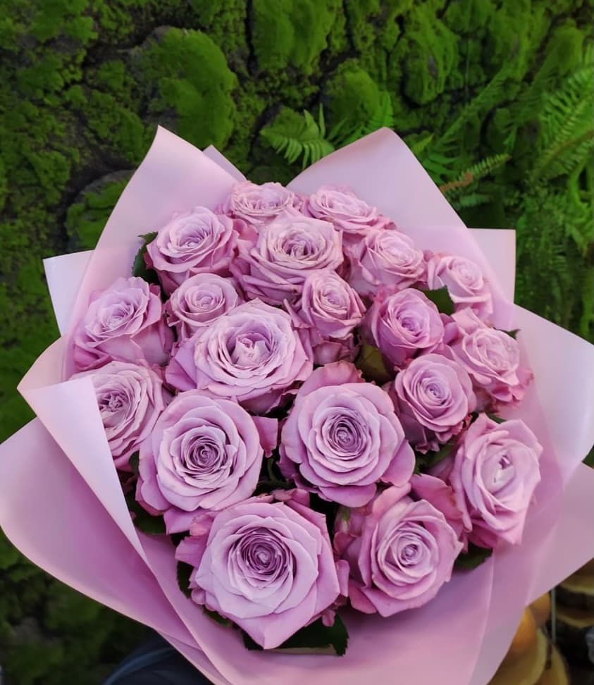 19 лиловых роз — купить в Краснодаре