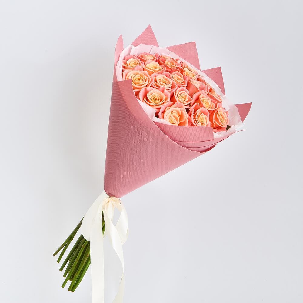 19 персиковых роз — фото 3 — купить в Волгограде — фото 3