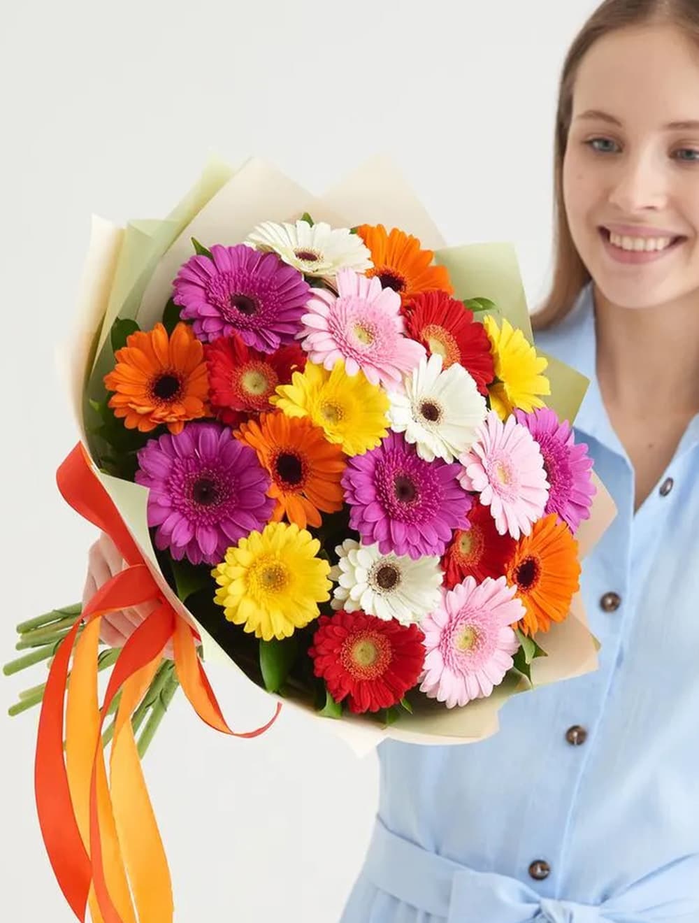 21 мини гербера — фото 1 — купить в Краснодаре