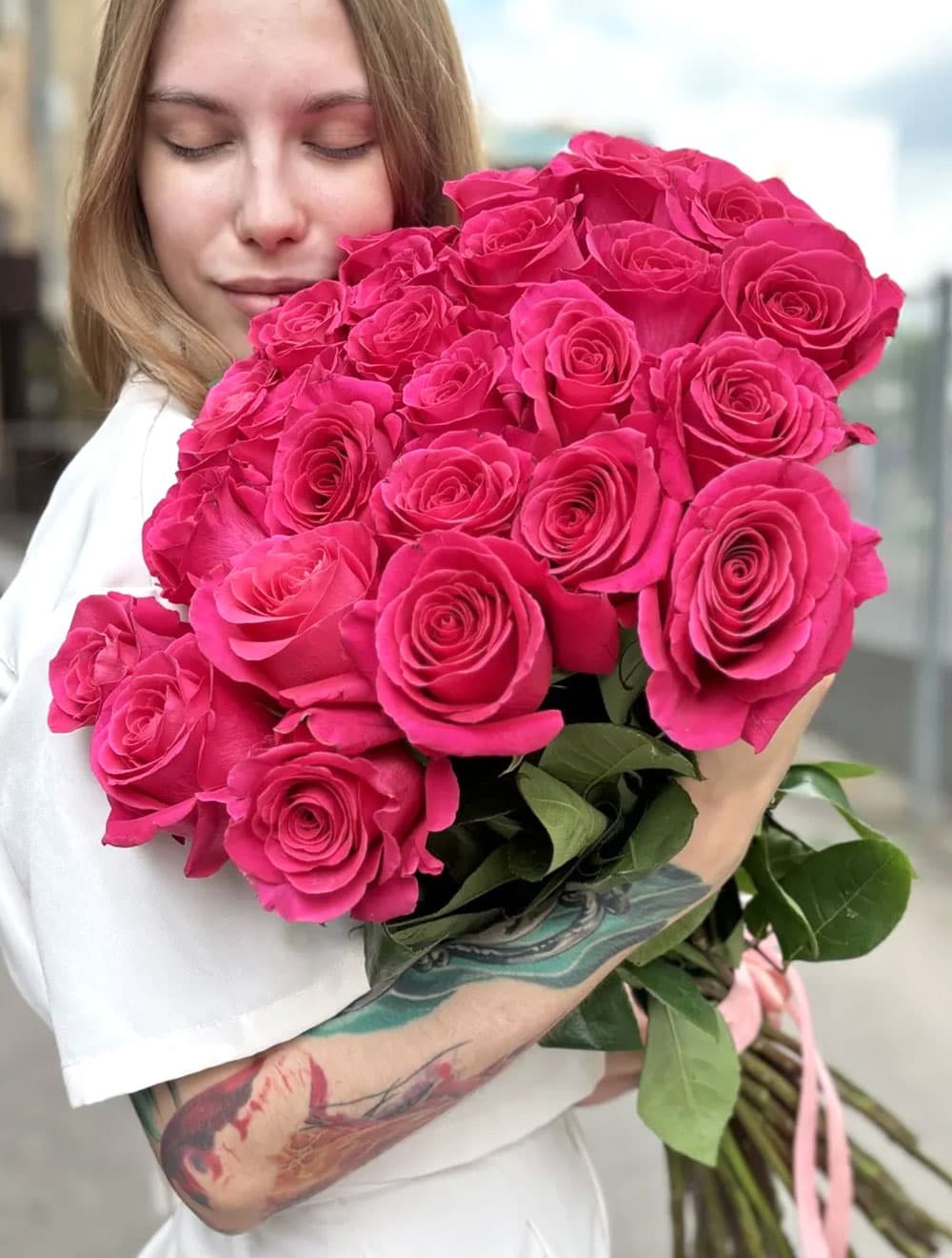25 эквадорских роз 80 см "Pink Floyd" — фото 1 — купить в Сочи