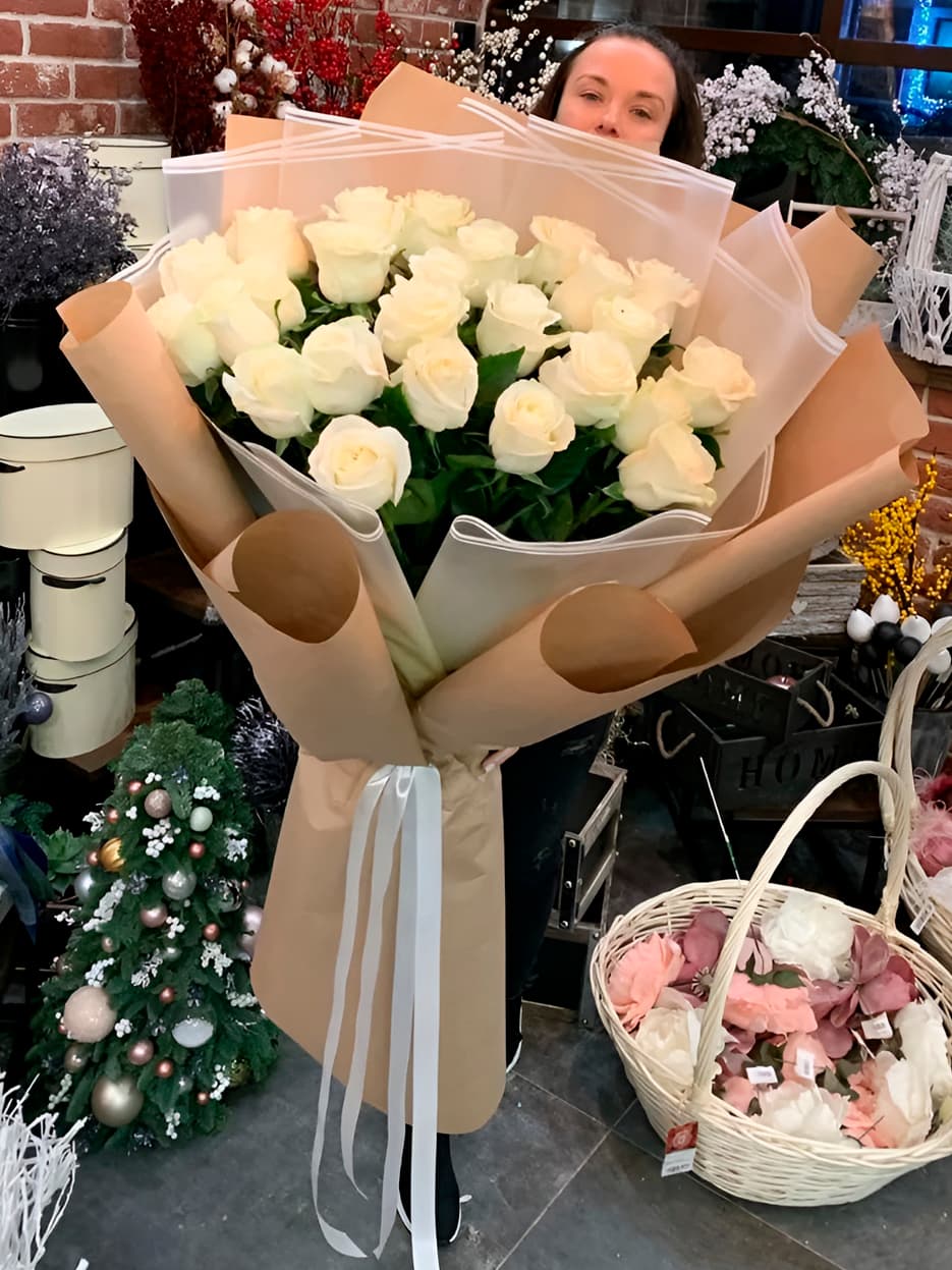 25 голландских роз 80 см — купить в Краснодаре