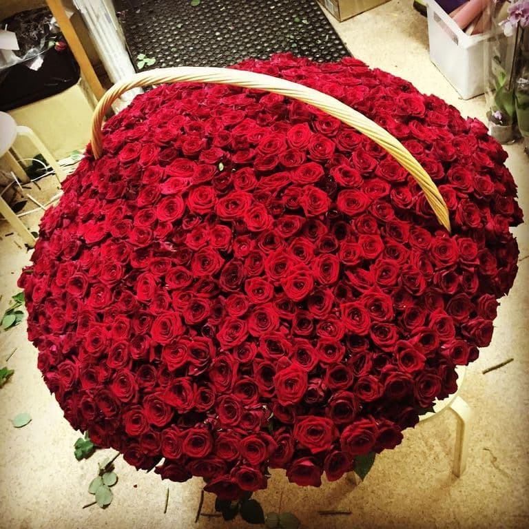 301 роза в корзине "Комплимент"