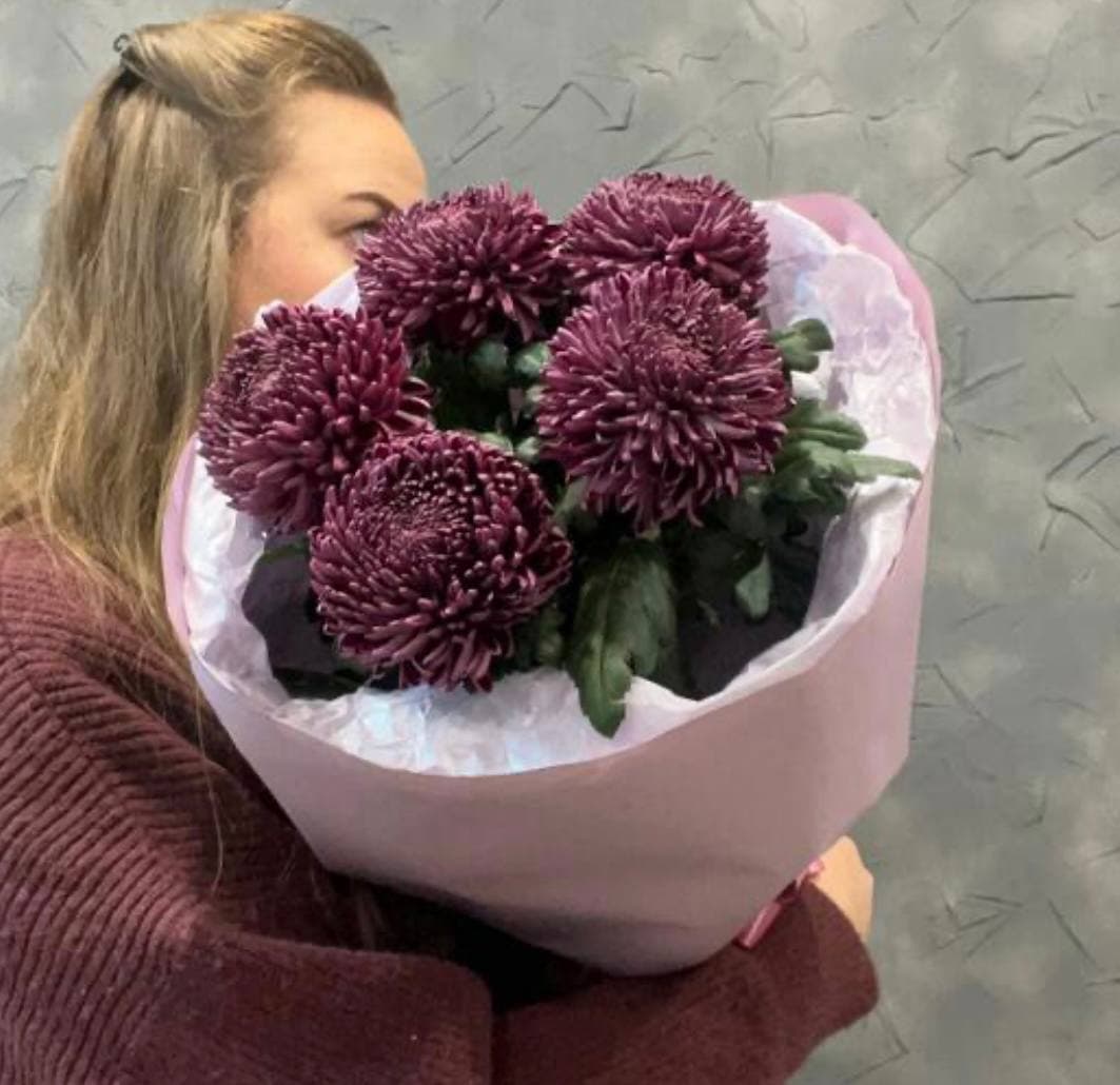 5 хризантем "Бигуди" — купить в Сочи