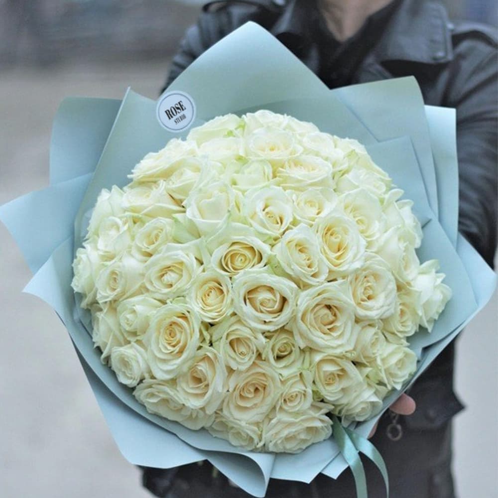 51 белая роза "Sky" — купить в Волгограде