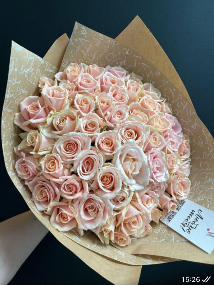 51 роза 40 см нежно розовая — фото 1 — купить в Краснодаре