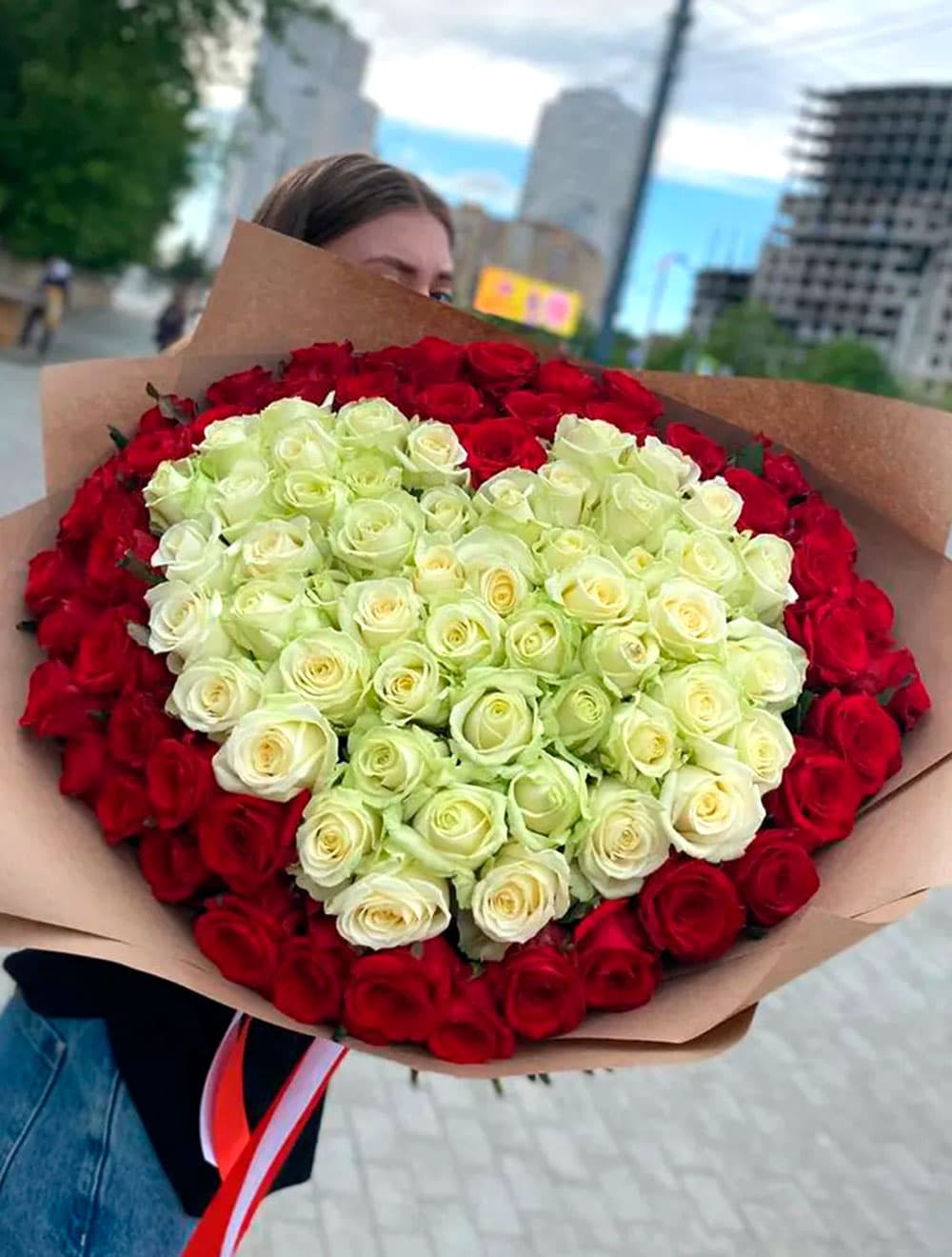 101 роза с сердцем — купить в Ростове-на-Дону