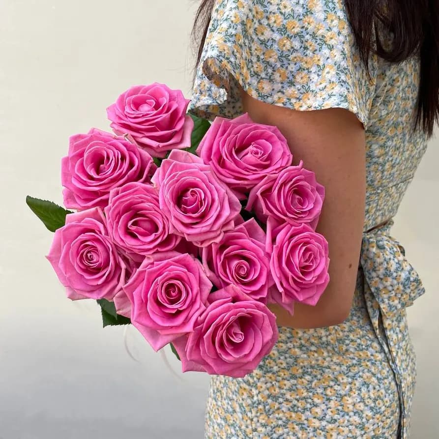 11 розовых роз — купить в Ростове-на-Дону — фото 2