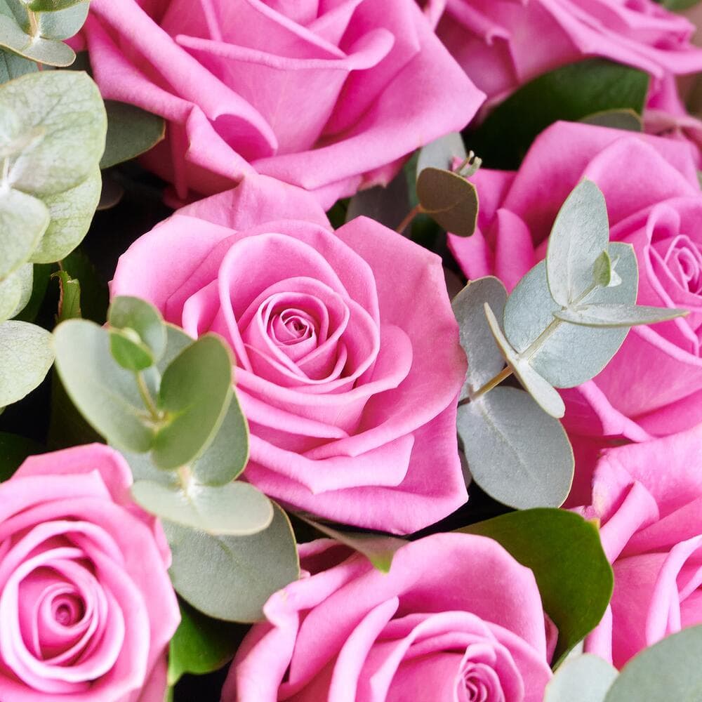 11 розовых роз с эвкалиптом — купить в Ростове-на-Дону — фото 2