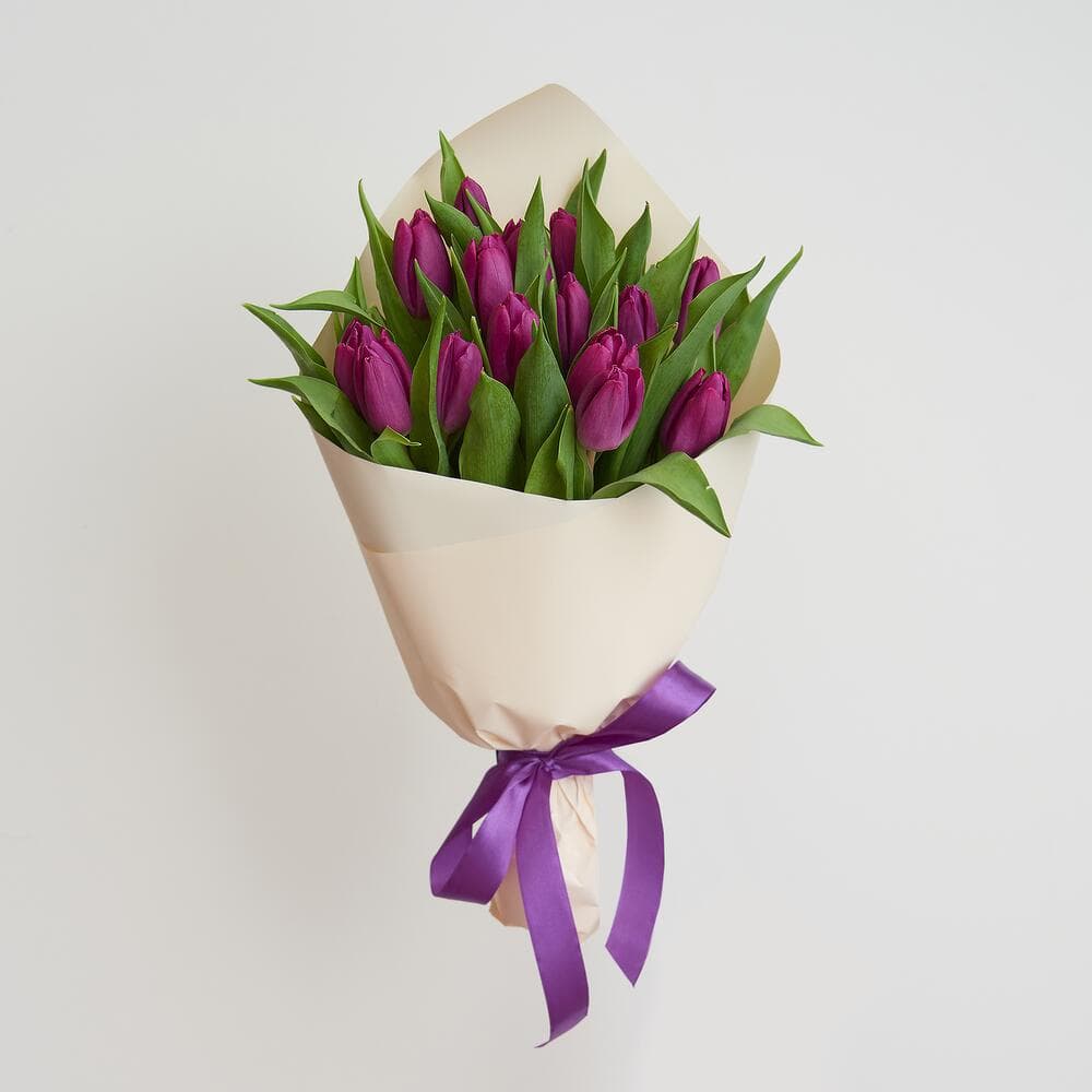 15 сиреневых тюльпанов — купить в Ростове-на-Дону — фото 5