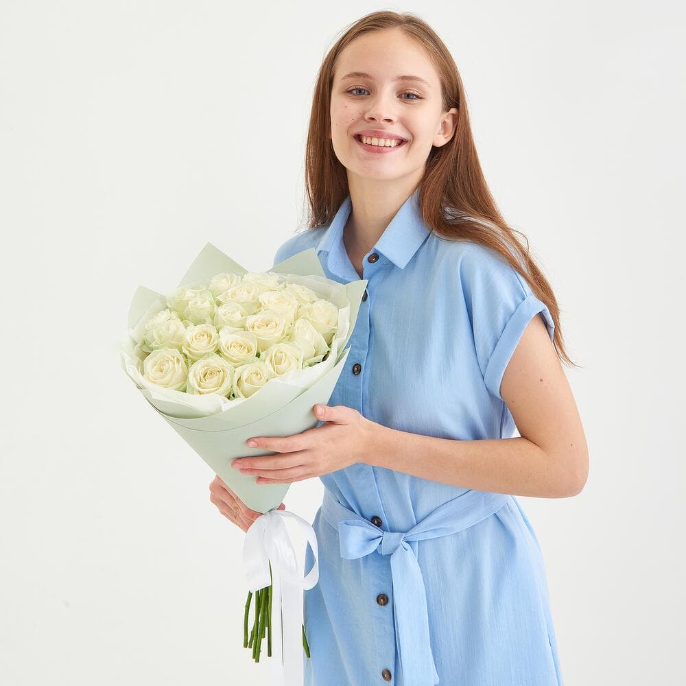 19 белых роз — купить в Ростове-на-Дону — фото 5