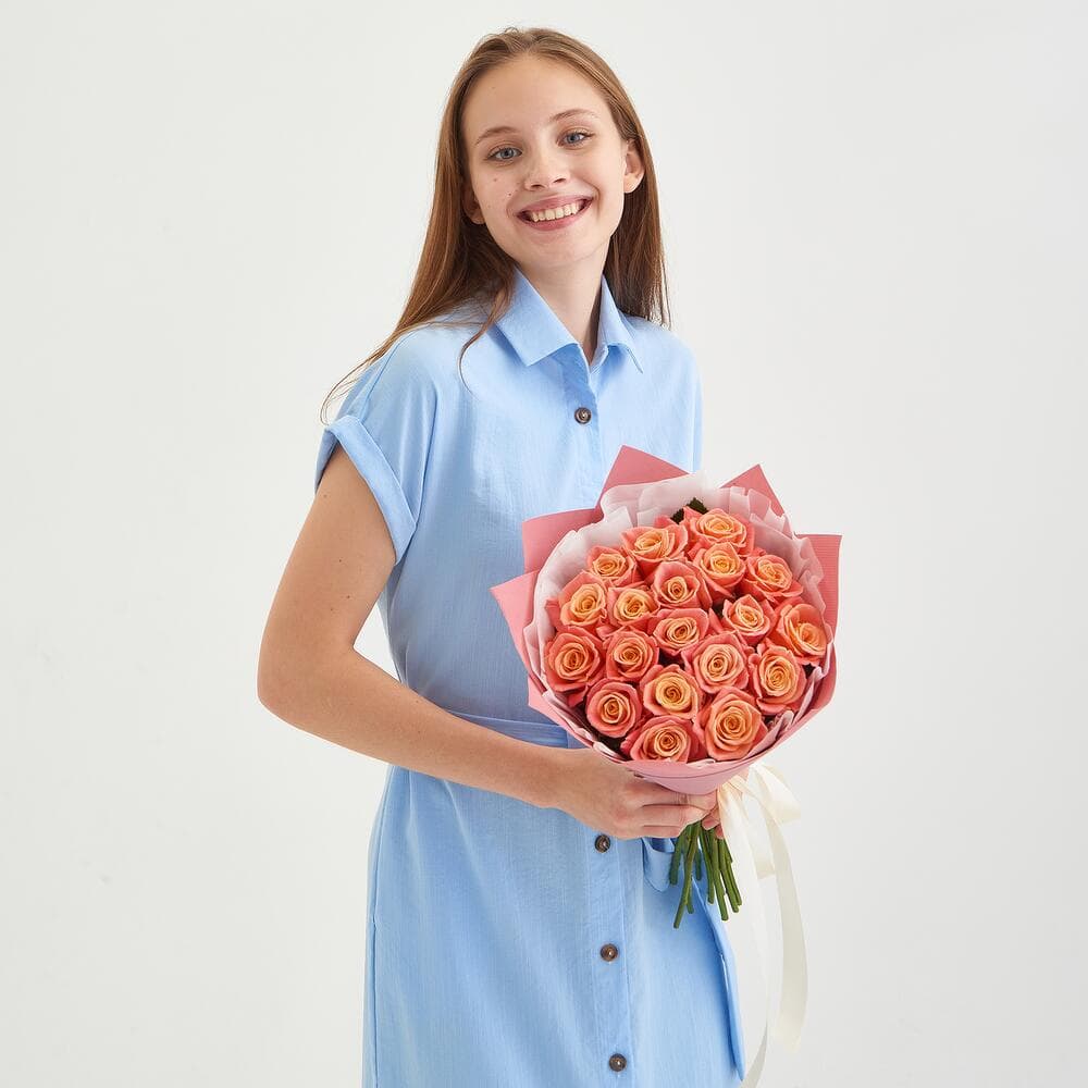 19 персиковых роз — купить в Ростове-на-Дону — фото 4
