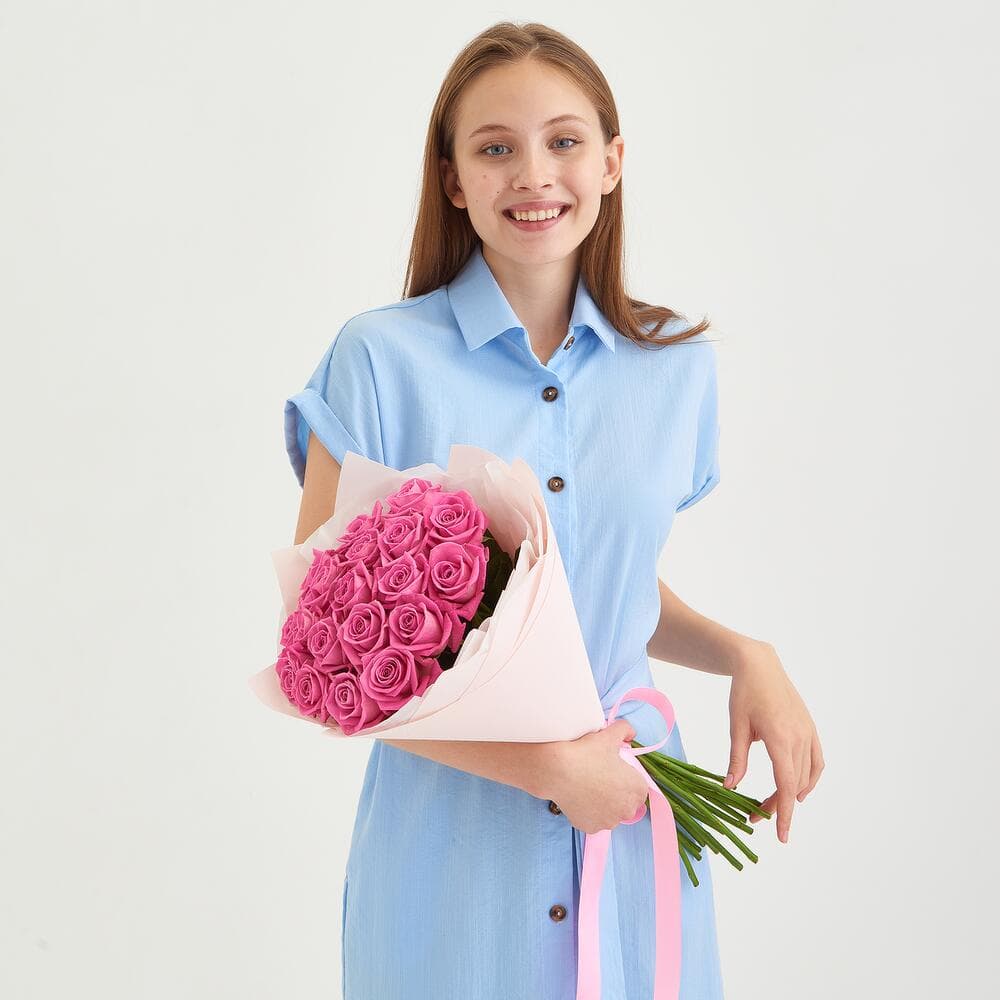 19 розовых роз — купить в Ростове-на-Дону — фото 5