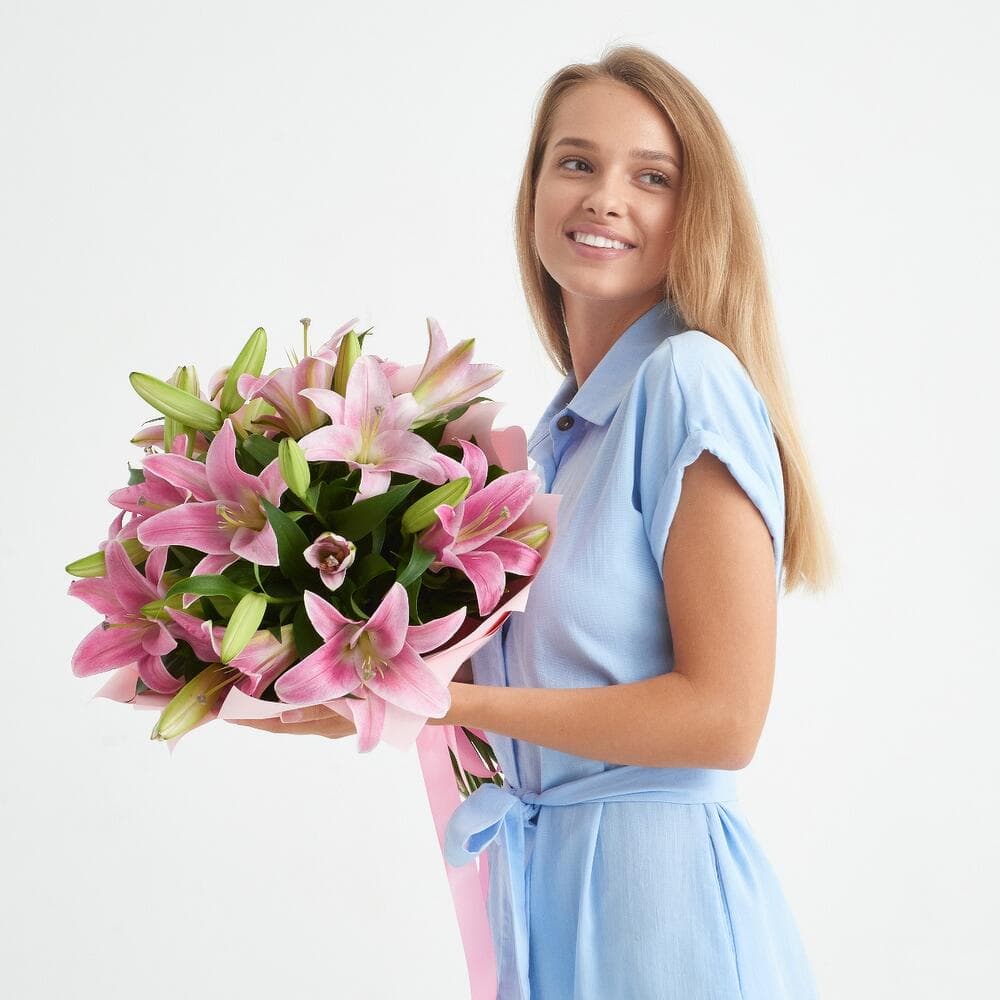 5 розовых лилий — купить в Ростове-на-Дону — фото 5