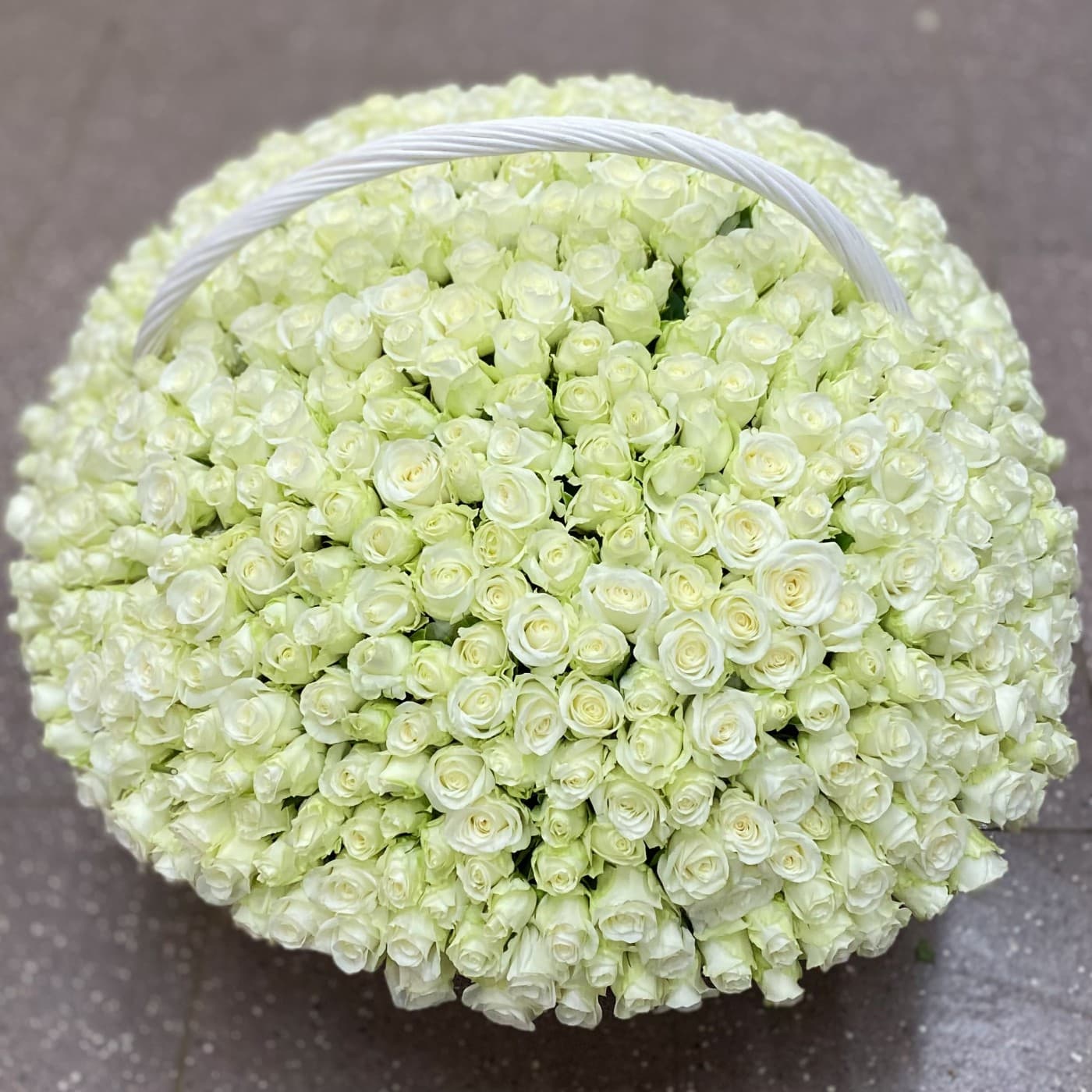 501 белая роза в корзине — купить в Краснодаре — фото 2