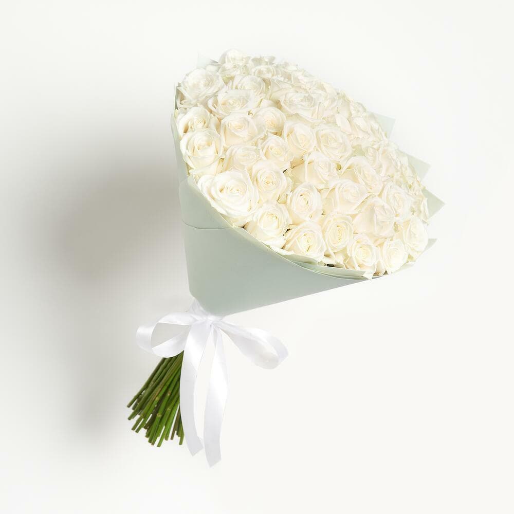 51 белая роза "Sky" — купить в Ростове-на-Дону — фото 5