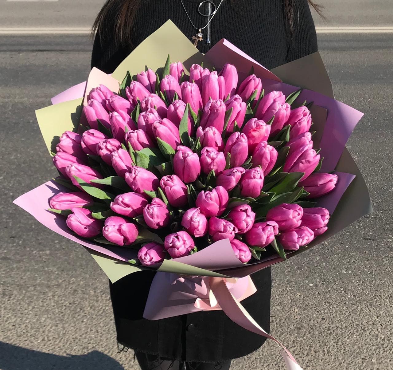 51 розовый тюльпан — купить в Ростове-на-Дону