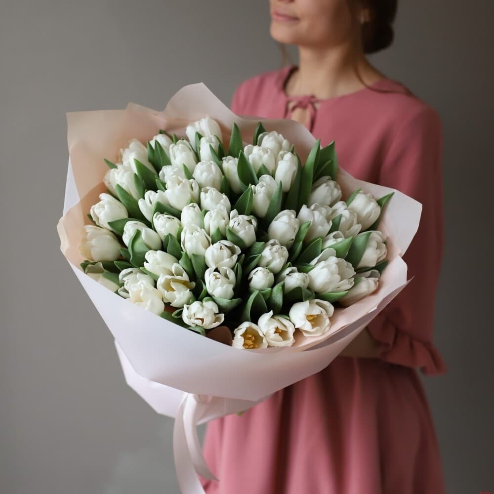 Букет белых тюльпанов "Snow"