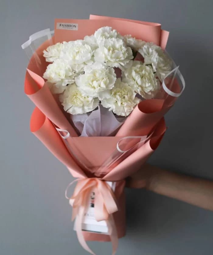 Букет из 11 белых диантусов — фото 2 — купить в Сочи — фото 2