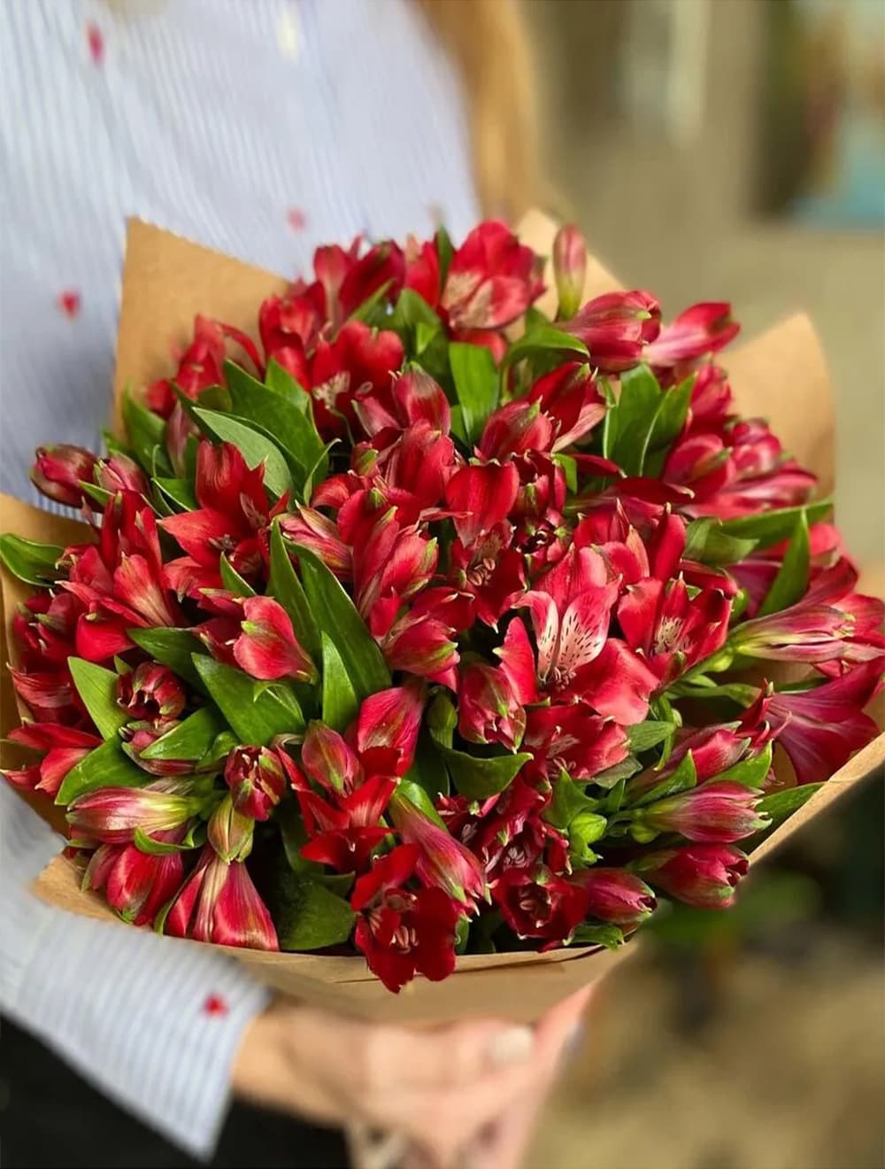 Букет из 11 красных альстромерий — купить в Сочи