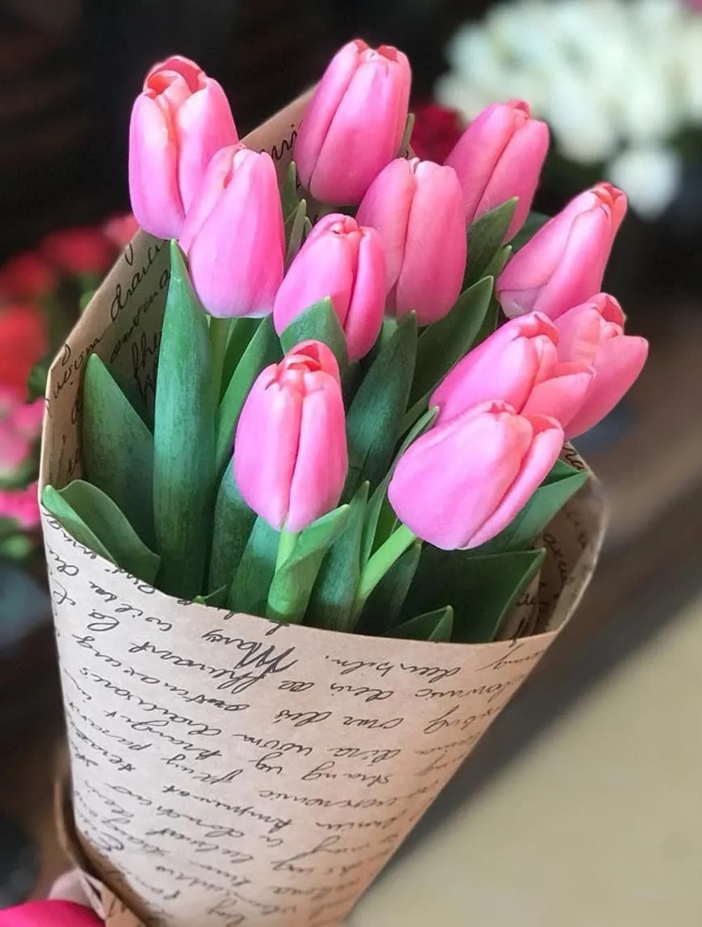 Букет из 11 розовых тюльпанов