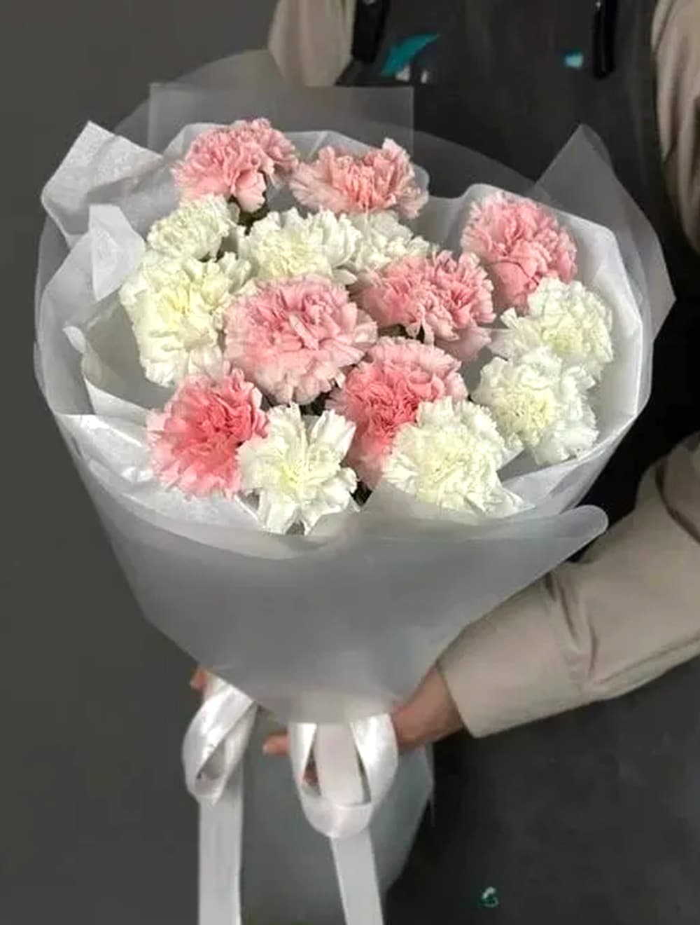 Букет из 15 диантусов: розовый микс — фото 1 — купить в Сочи