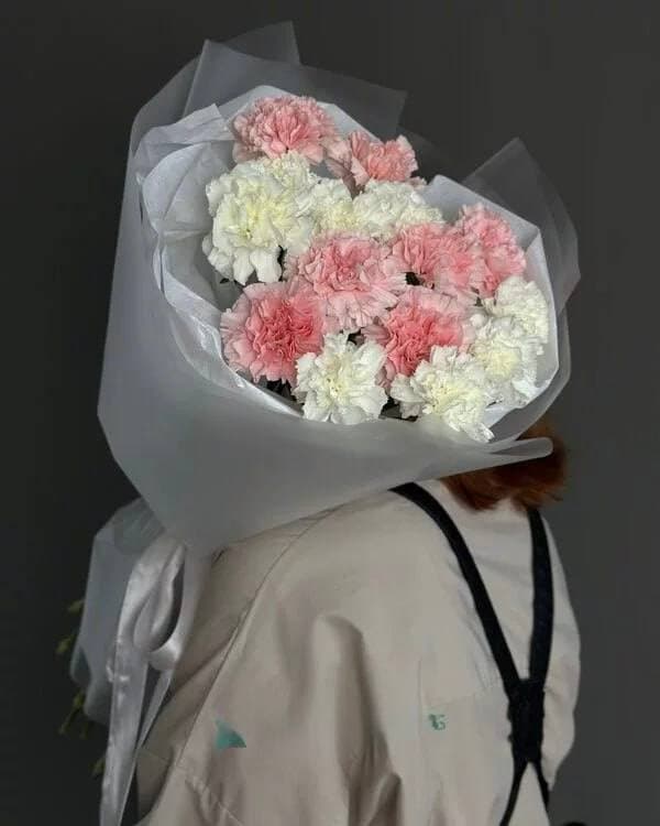 Букет из 15 диантусов: розовый микс — фото 2 — купить в Сочи — фото 2