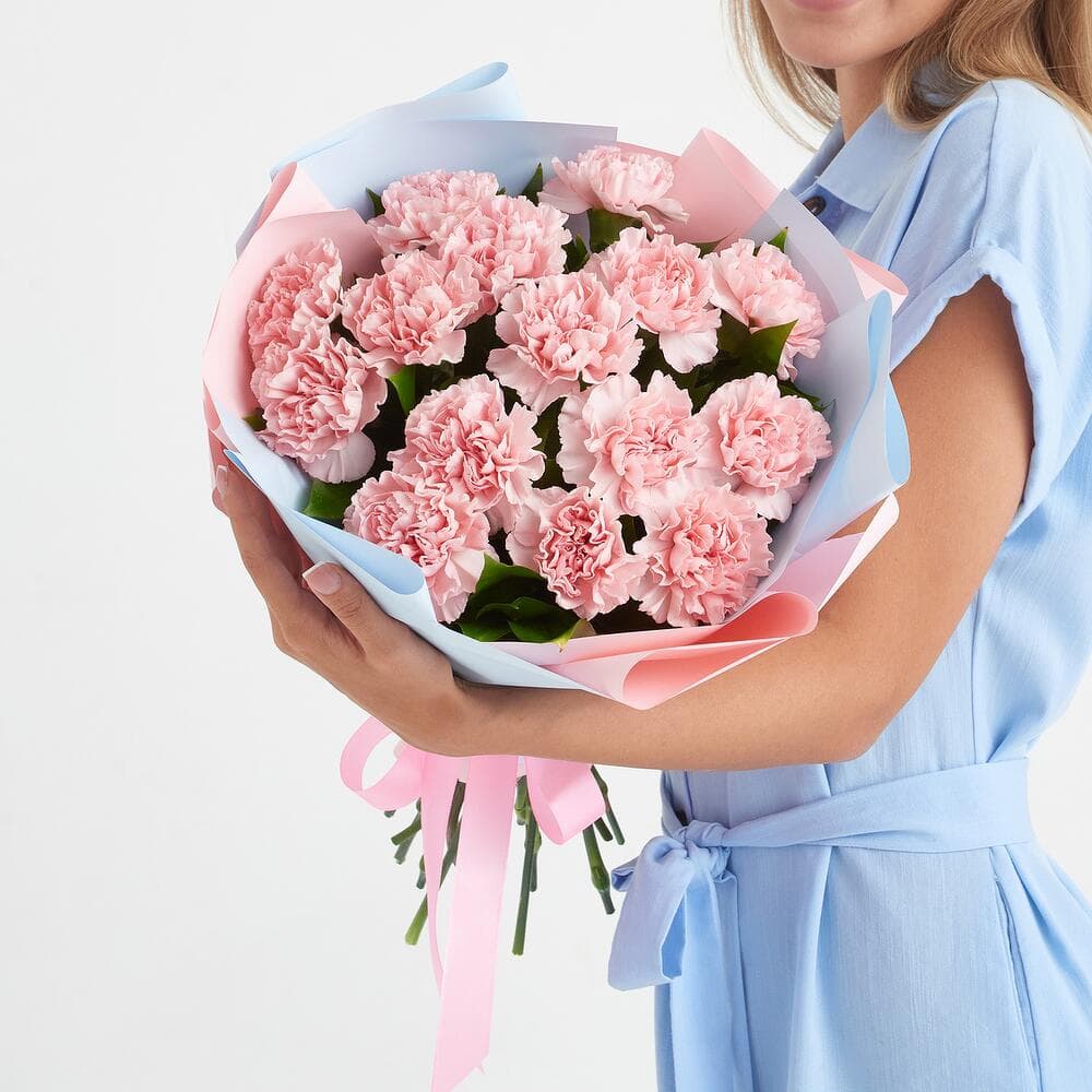 Букет из 15 диантусов — фото 1 — купить в Волгограде