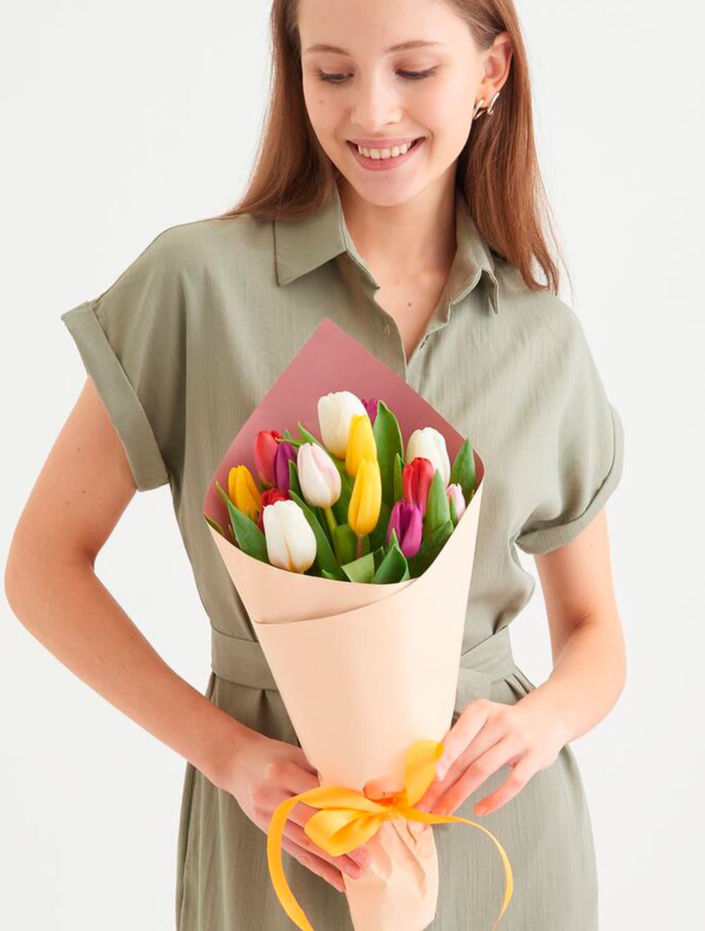 Букет из 15 тюльпанов: микс