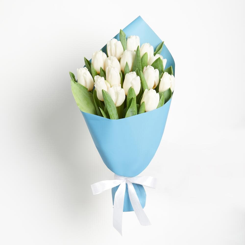 Букет из 15 тюльпанов (цвет на выбор) — фото 3 — купить в Краснодаре — фото 3