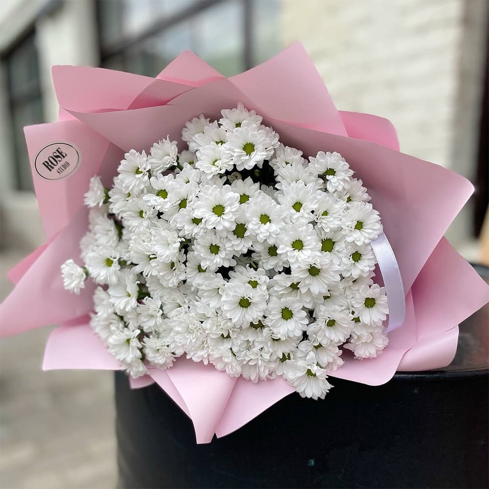 Букет из 19 хризантем — фото 2 — купить в Волгограде — фото 2