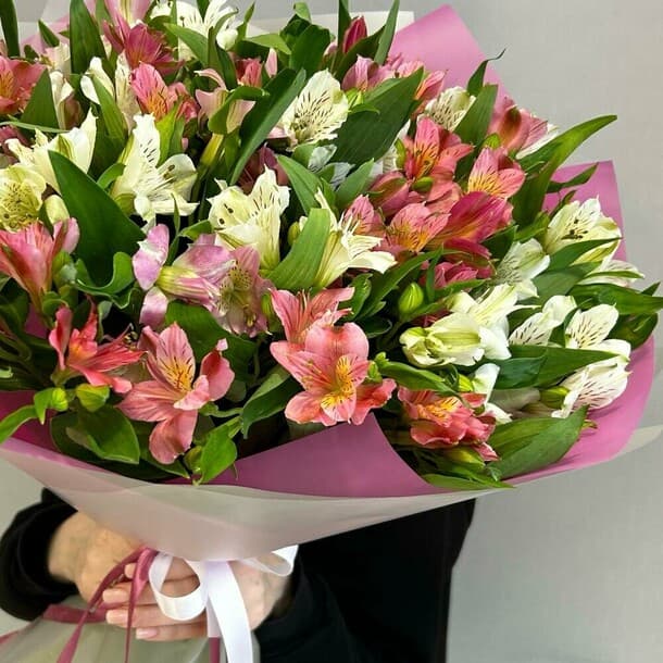 Букет из 25 альстромерий (цвет на выбор) — фото 2 — купить в Сочи — фото 2