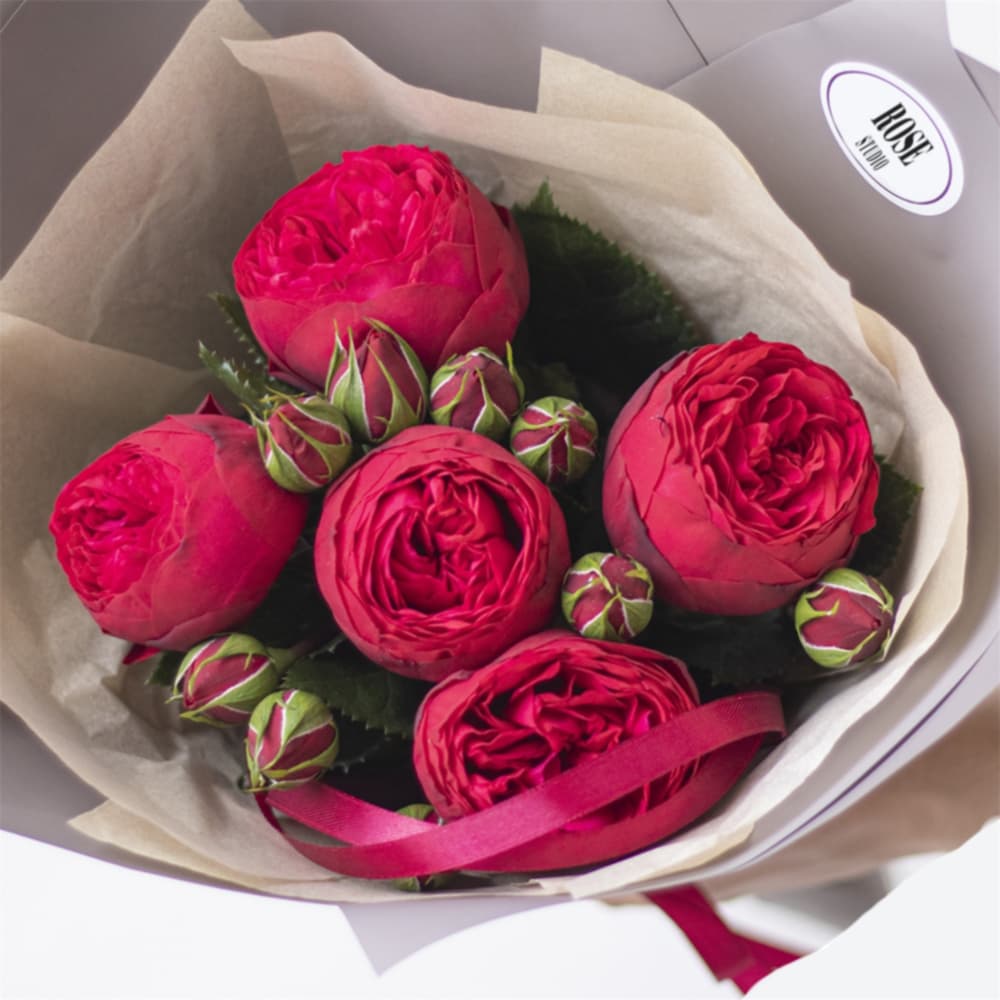 Букет из 5 пионовидных роз — фото 2 — купить в Волгограде — фото 2