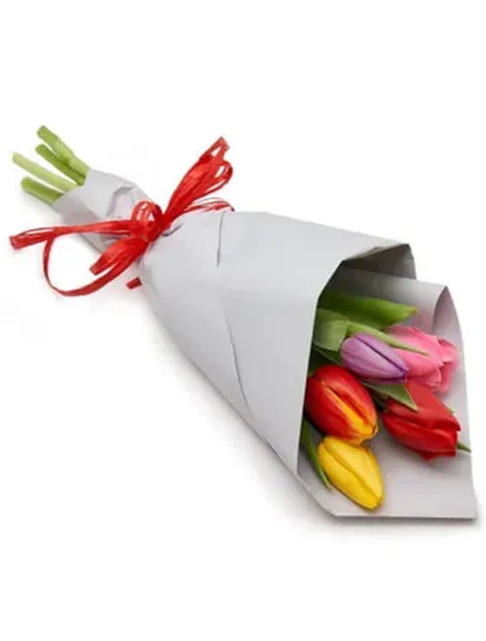 Букет из 5 тюльпанов: микс