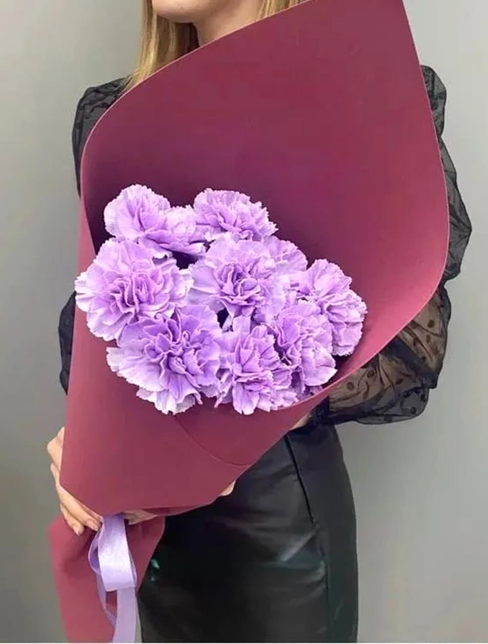 Букет из 9 фиолетовых диантусов — купить в Сочи