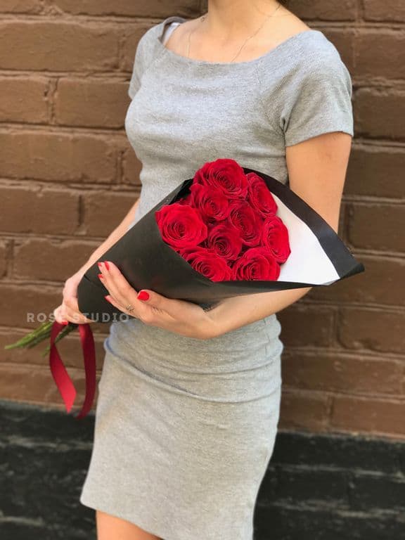 Букет из 9 роз "Black"