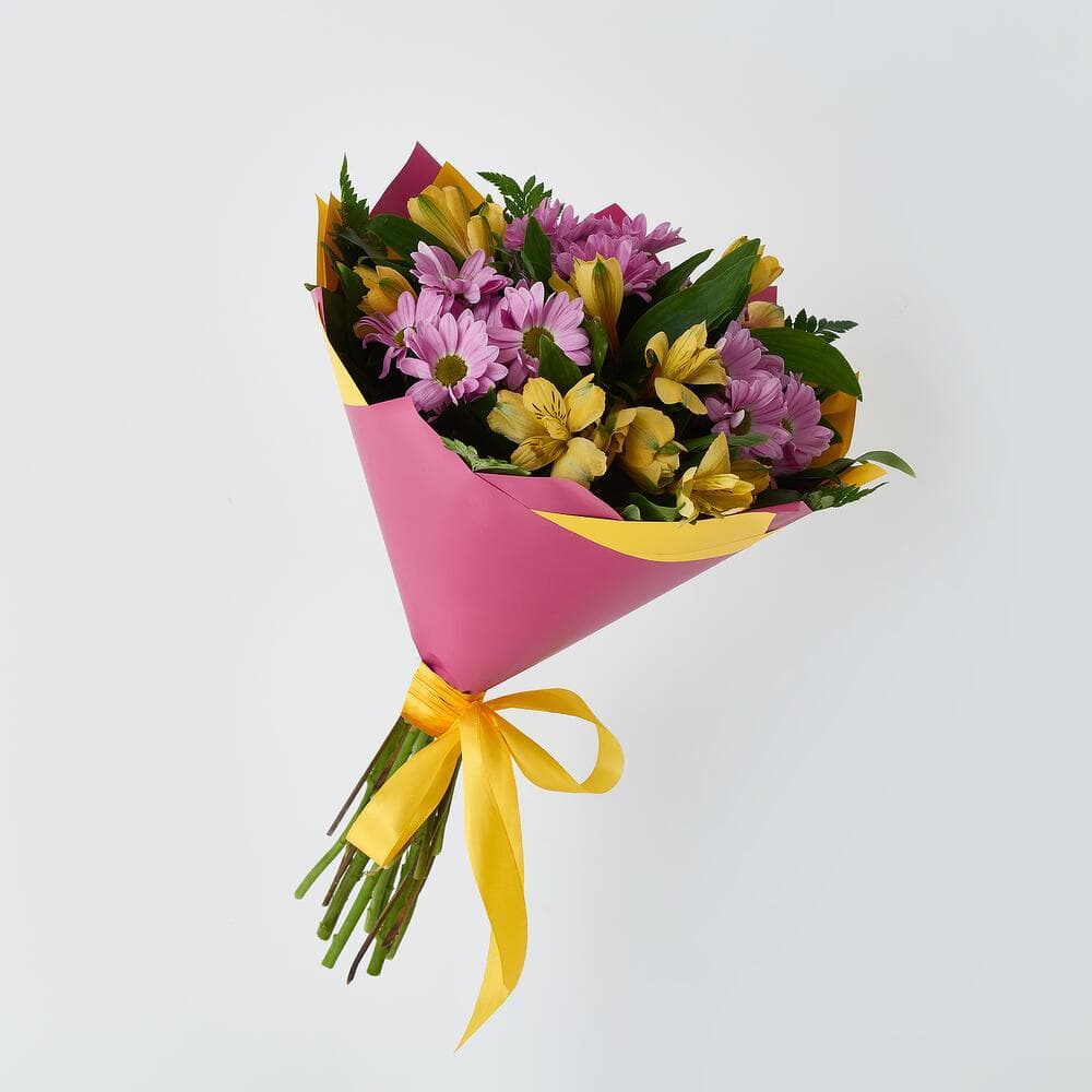 Букет из хризантем и альстромерии — фото 3 — купить в Сочи — фото 3