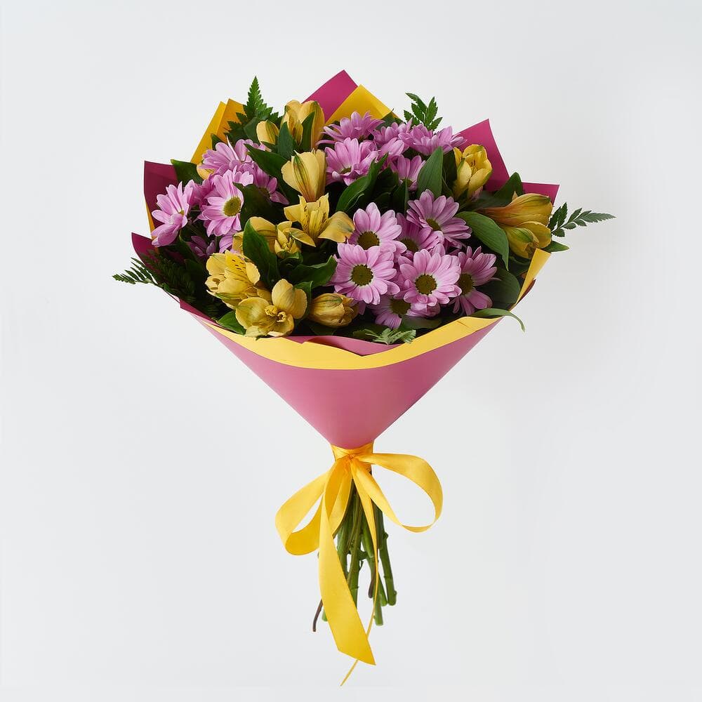 Букет из хризантем и альстромерии — фото 5 — купить в Волгограде — фото 5