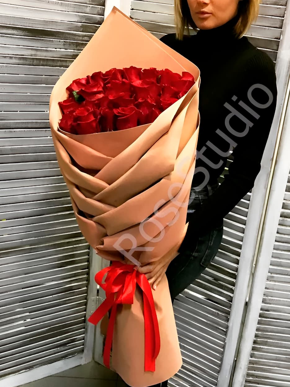 БУКЕТ "REDROSE" - ГОЛЛАНДСКАЯ РОЗА 80СМ — купить в Ростове-на-Дону