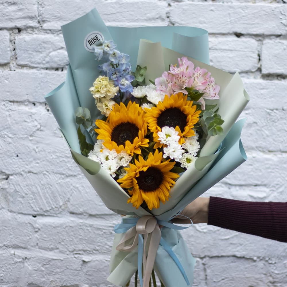 Букет с подсолнухами — купить в Краснодаре