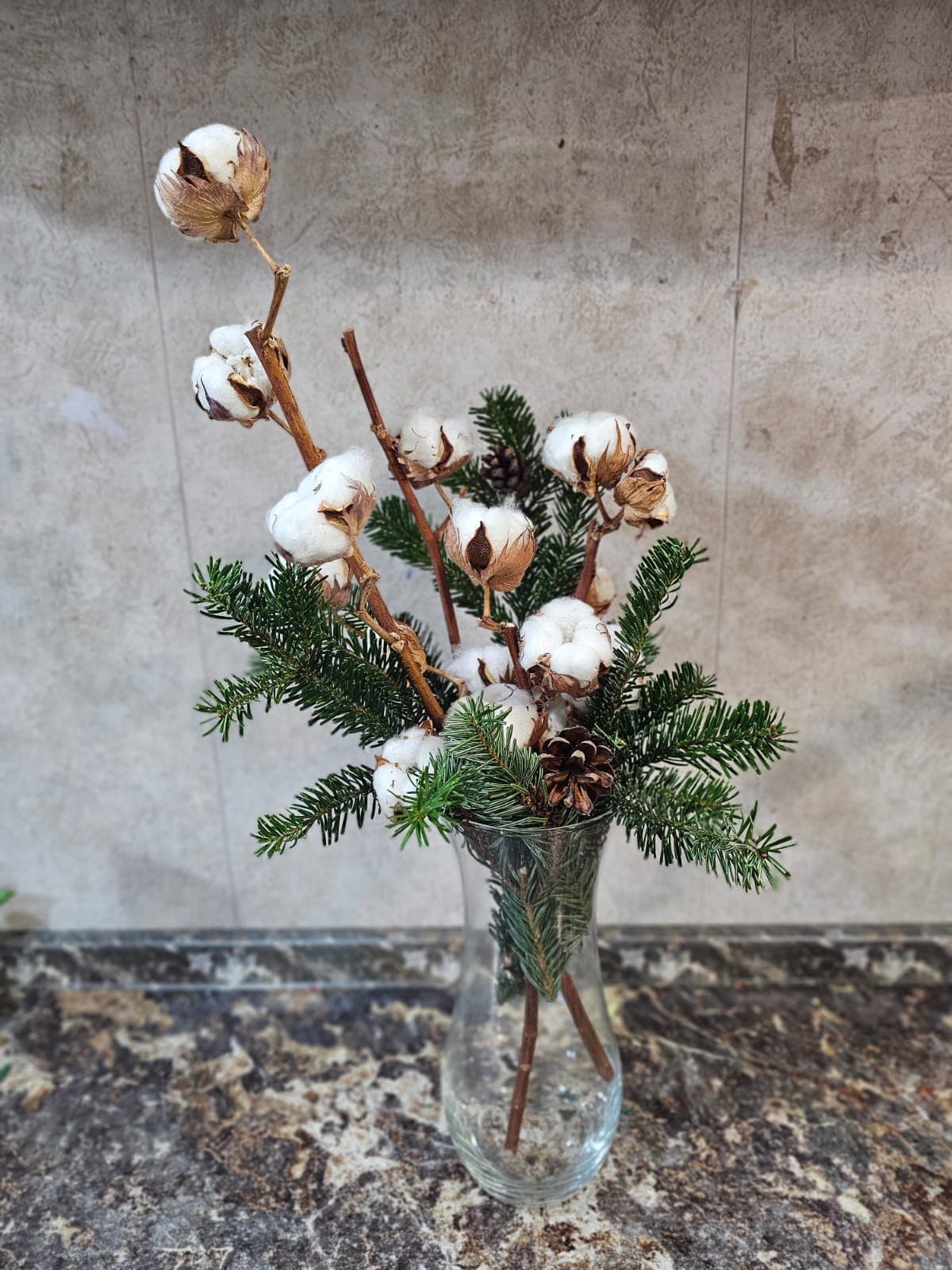 Хлопок и хвоя в вазе — купить в Ростове-на-Дону — фото 2