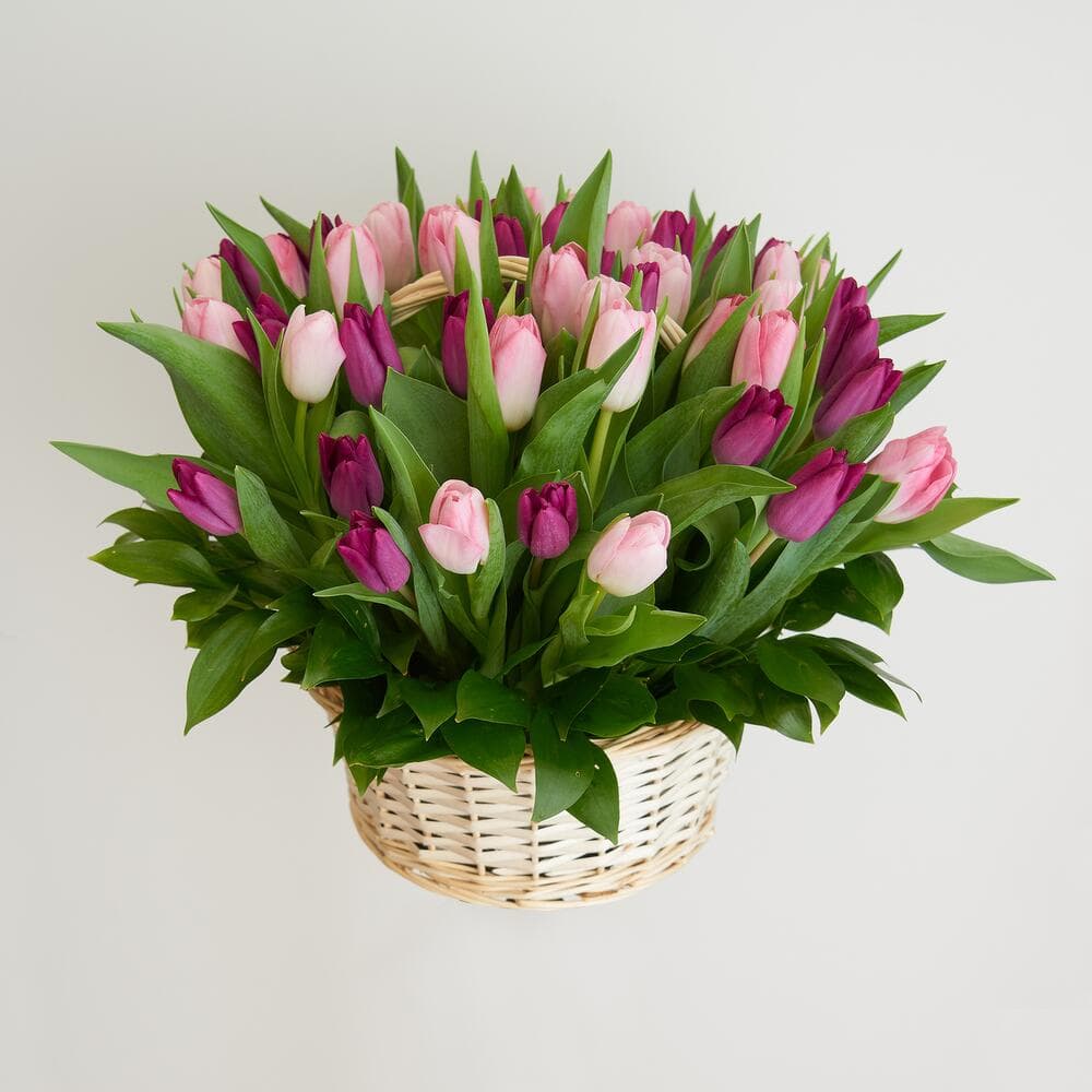 Корзина нежных тюльпанов — фото 4 — купить в Краснодаре — фото 4