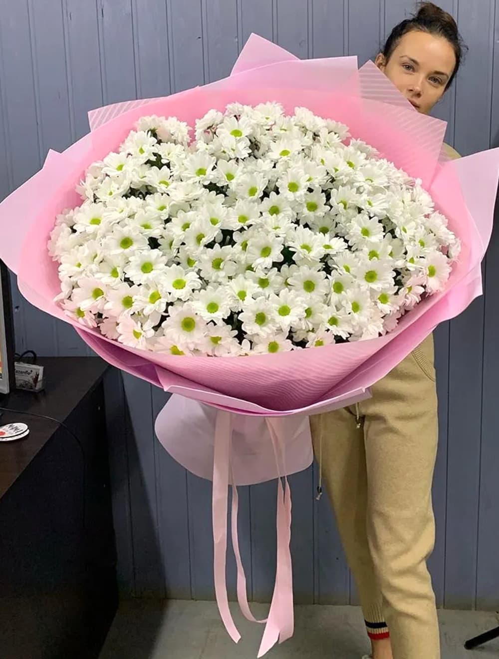 Макси букет из хризантем (цвет на выбор) — купить в Сочи