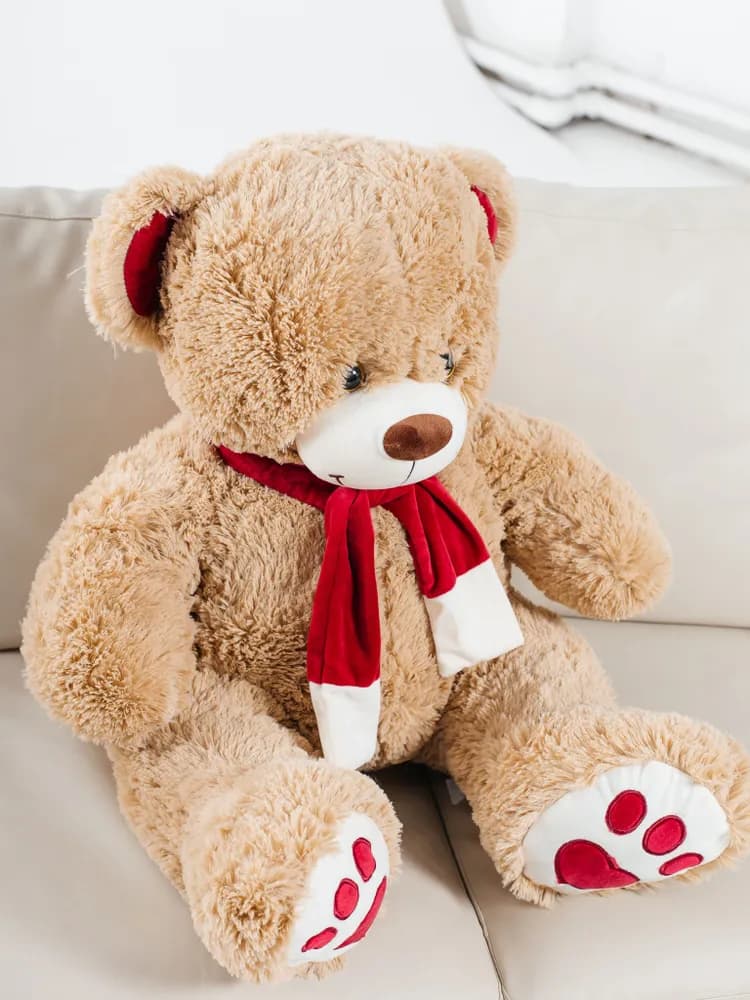 Медведь Кельвин с красным шарфом — купить в Ростове-на-Дону — фото 3