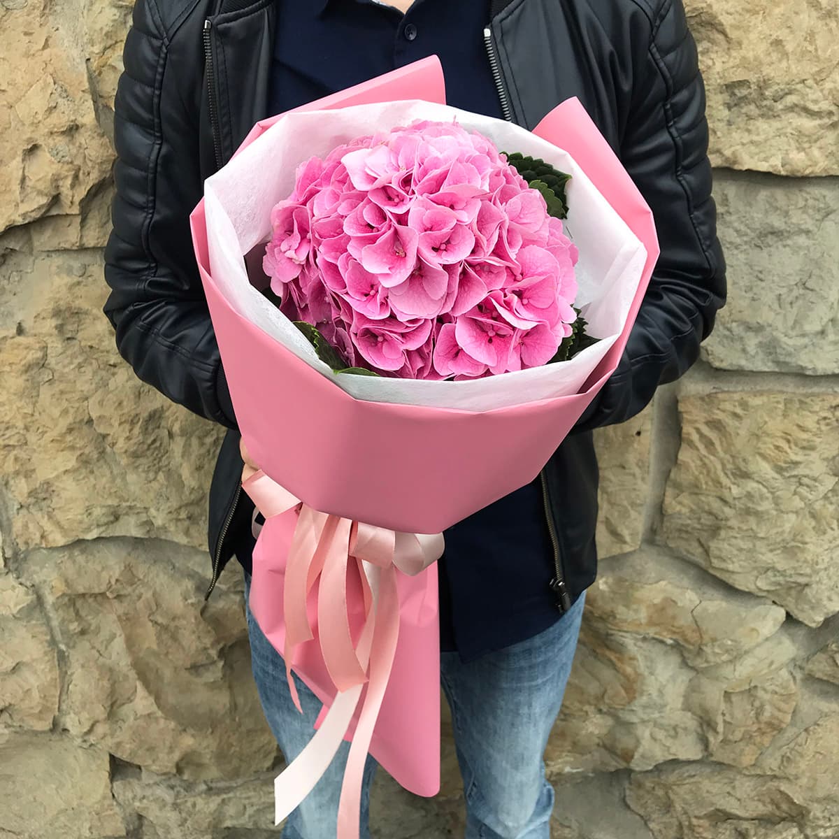 Моно-букет из розовой гортензии — фото 2 — купить в Сочи — фото 2